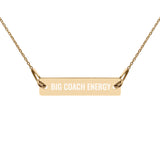 Big Coach Energy Engraved Bar Necklace