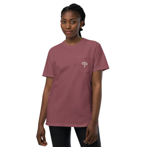 Unisex Garment-dyed Uterus Pocket Tshirt